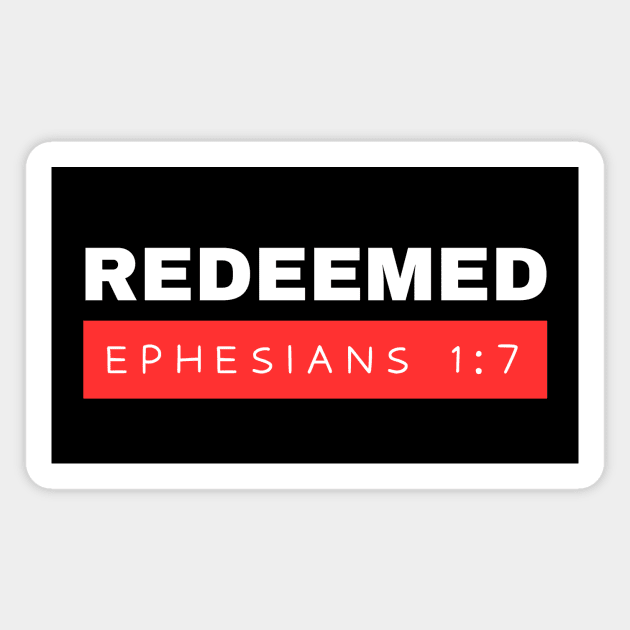 Redeemed | Christian Typography Magnet by All Things Gospel